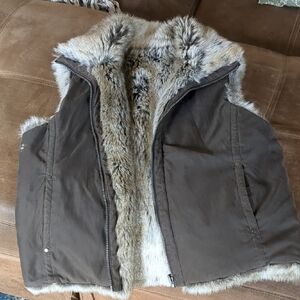 Brown Faux Fur Lined Vest